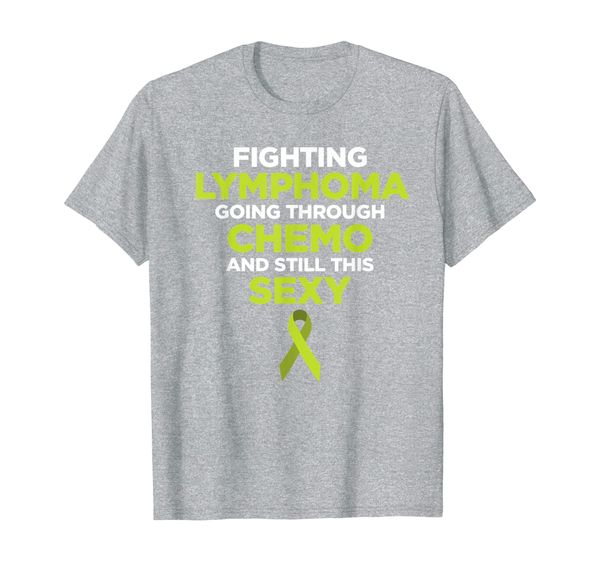 

fighting lymphoma going through chemo cancer awareness t-shirt, White;black