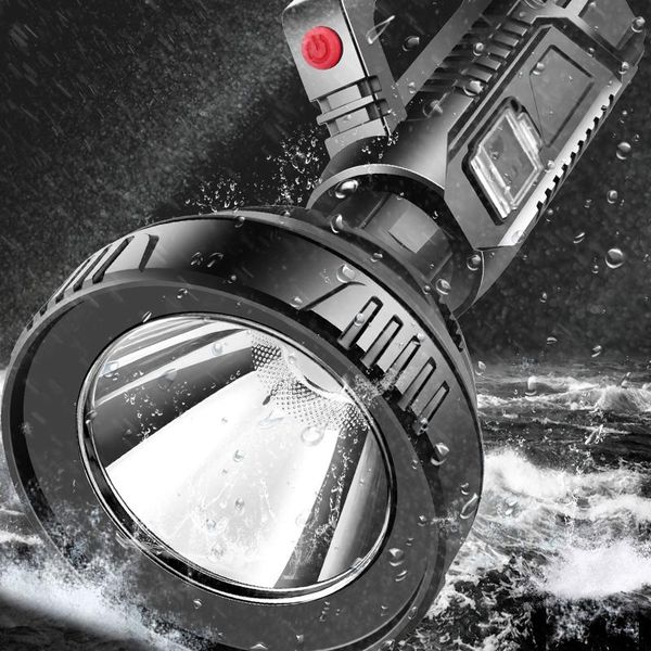 

portable lanterns handheld spotlight usb charging led searchlight with high-brightness battery display for camping