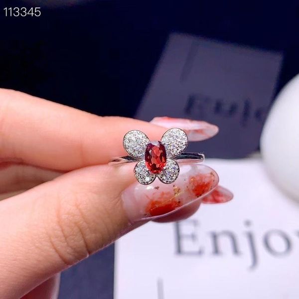 

cluster rings birthstone :red garnet ring for women jewelry real 925 silver material wine red color natural gem chic birthday gift, Golden;silver