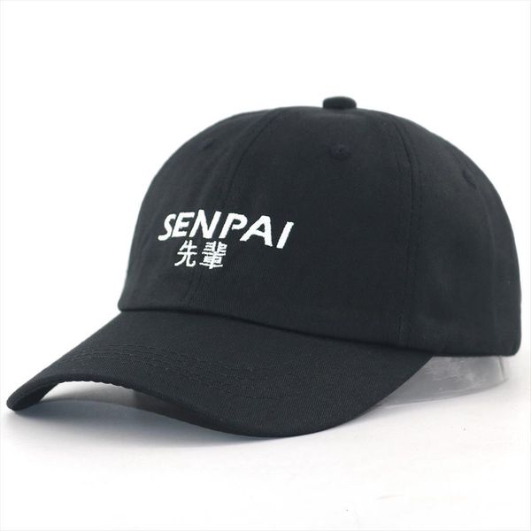 

fashion japanese style baseball cap letter embroidery senpai dad hat 100% cotton adjustable soft snapback hats hip hop caps, Blue;gray