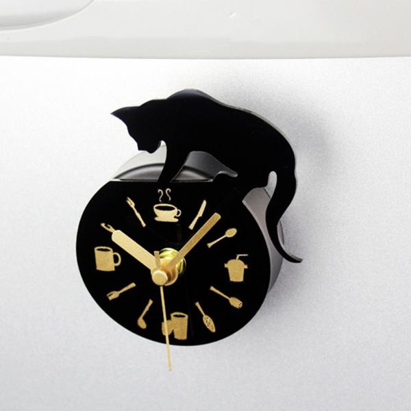 

fridge magnets refrigerator sticker clock round cat pattern wall message stickers
