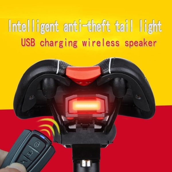 

bike lights antusi bicycle wireless anti-theft alarm lock remote control rear light bell cycling safety taillight bicicletas smart lamp