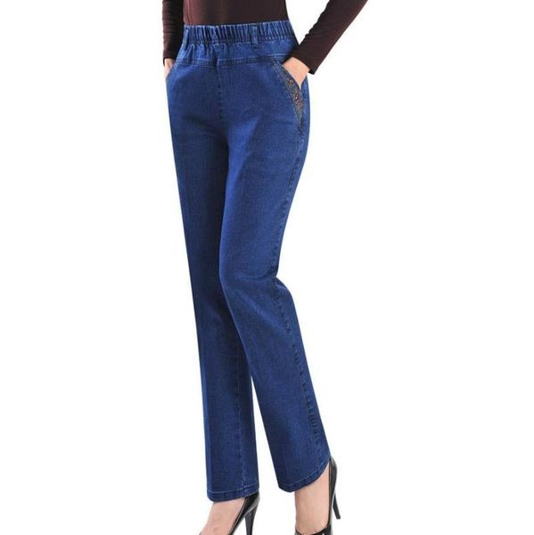 

women's jeans zoulv 2021 female harem high elastic waist plus size xxxxxxxl women long pant spring and autumn embroidered, Blue
