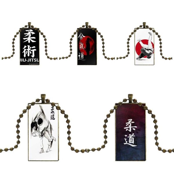 

for women men fashion glass cabochon pendant necklace bronze color choker rectangle japan judo attractive necklaces, Silver