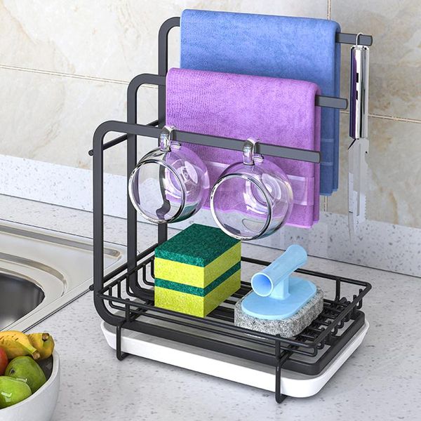 

kitchen storage & organization carbon steel sink caddy organizer couteradhesive rag sponge holder rack multipurpose draining over the sh