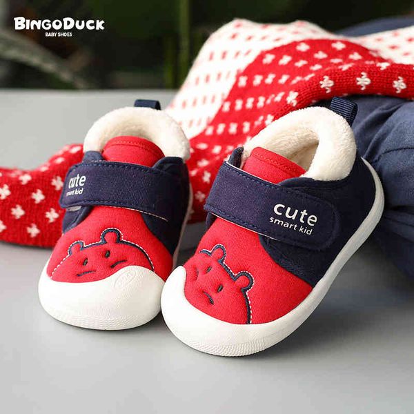 

walkers sneakers toddler shoes female baby cotton soft sole 0-1-3 years old 2 boys infant children's autumn and winter cloth plush thic