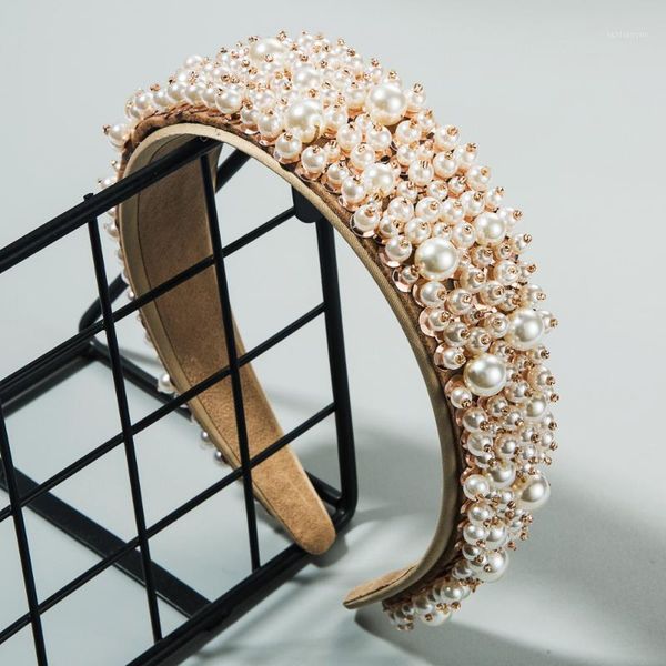 

hair accessories headband baroque female handmade pearl wild luxury catwalk1