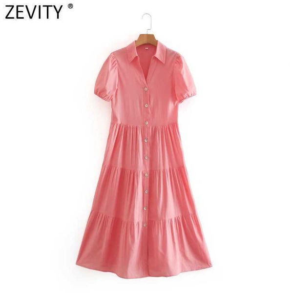 

zevity women vintage turn down collar pleats patchwork casual business shirt dress femme chic breasted retro midi vestido ds8501 210603, Black;gray