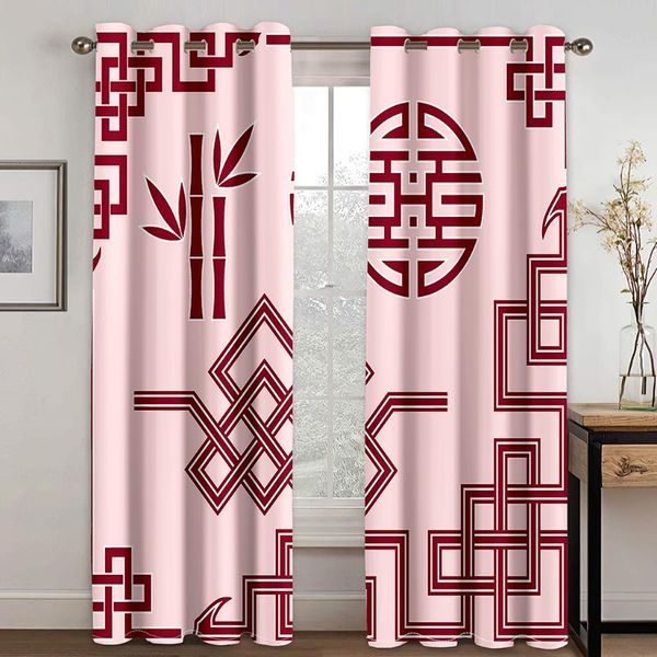 

curtain & drapes oriental festival elements children bedroom living room waterproof fabric custom decorative with hook accessories