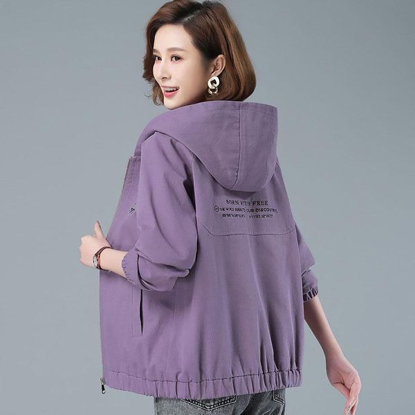 

women's trench coats hooded long-sleeve casual windbreaker female spring autumn loose large size ladies outerwear 1131, Tan;black