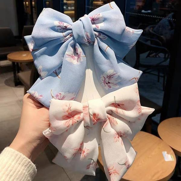

hair accessories big bow ties clips two layer butterfly floral hairpins girls kids cute sweet bowknot vintage