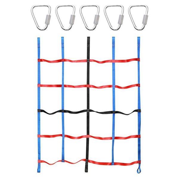 

cords, slings and webbing children climbing net rainbow nylon outdoor kids physical training diy accessories 145x185cm arm