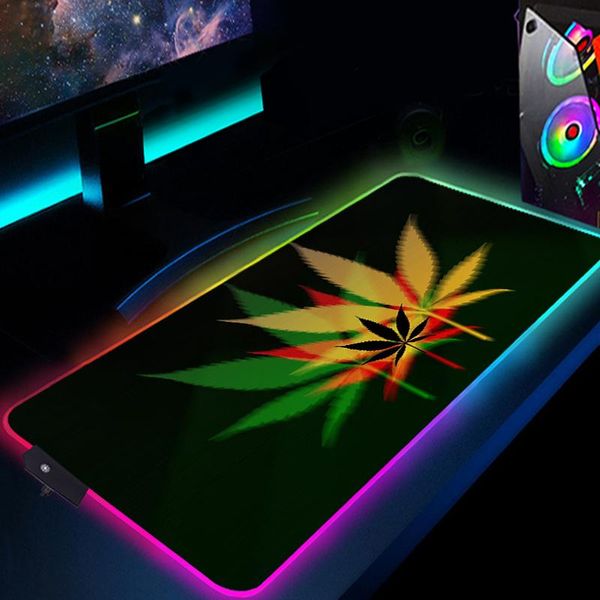 

mouse pads & wrist rests large rgb anime gaming pad green leaves mousepad gamer keyboard carpet mat computer 900x400 xxl desk csgo
