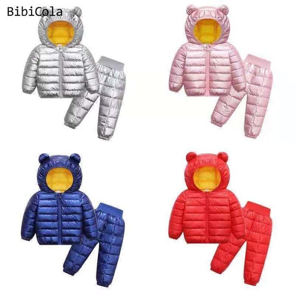 

down coat baby boy warm hooded jackets pants clothing sets girls boys snowsuit coats ski suit winter children, Blue;gray