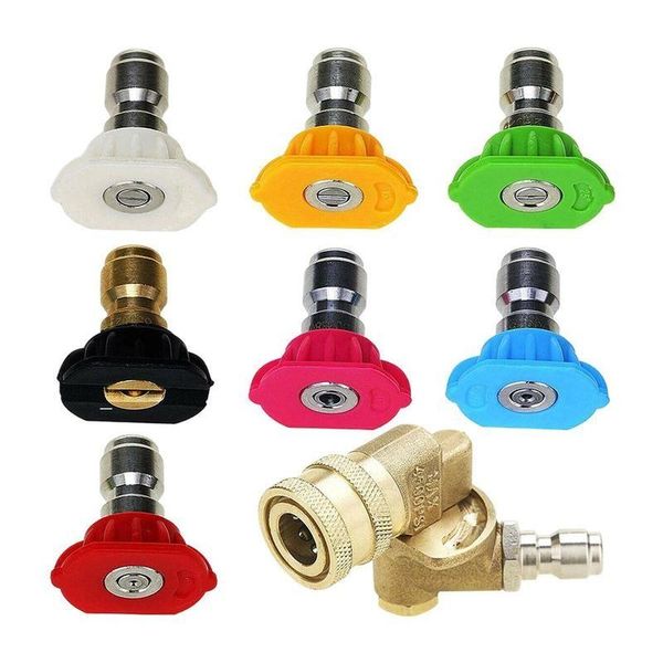 

high-pressure car washer spray gun adjustable nozzle pure copper quick installation rotation 1/4 insert water & snow foam lance