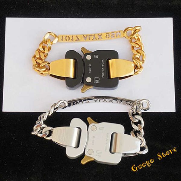 2020fw Golden 1017-alyx-9sm Boucle Bracelet Hommes Femmes 1: 1 Top Qualité Lettres Ajourées Héros Charme Chaîne Titane Alyx Bracelet Q0717