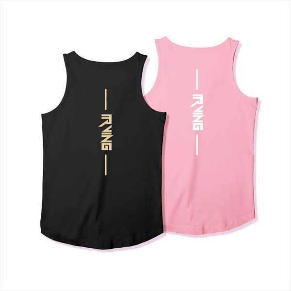 

mens casual boys training gym, letter sleeveless vest, outdoor running wear, White;black