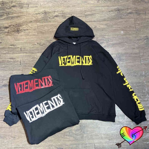 

2021fw vetements hoodie men women 1:1 graffiti graphic world tour sweatshirts oversize vtm pullovers, Black