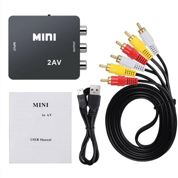 

audio cables & connectors -compatible to av scaler adapter hd video composite converter box rca av/cvsb l/r 1080p mini 2av support ntsc