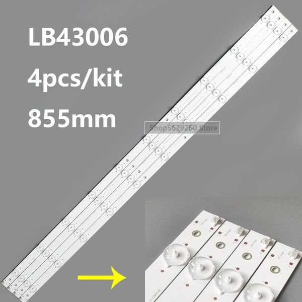 

9pcs led backlight strip 10 lamp for changhong 43" tv led43d7200i svj430a07 rev07 r l type lb-c430f14-e1-l-g1-se1 se2 lb43006 strips