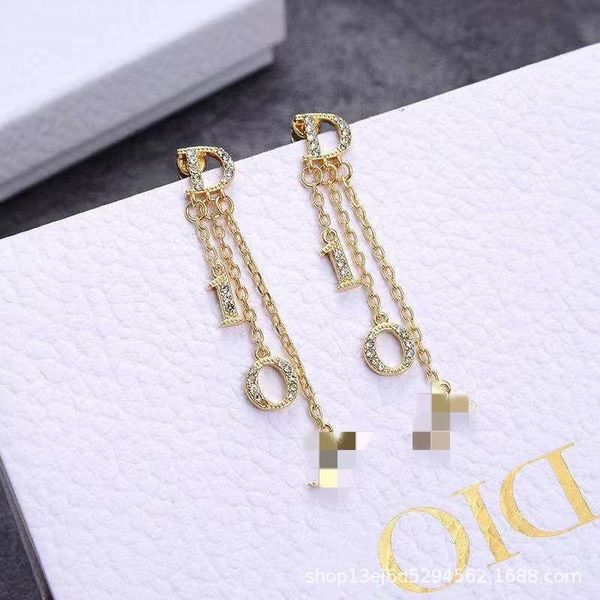 

70% off outlet online family new fashion long tassel letter earrings, Golden