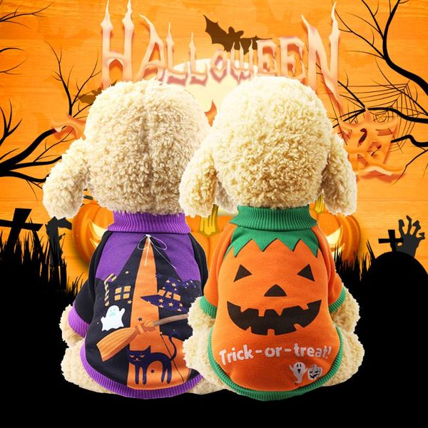 

dog apparel cute costume pet party clothes kitten cat pumpkin hoody puppy small warm fleece xs-2x for halloween holiday