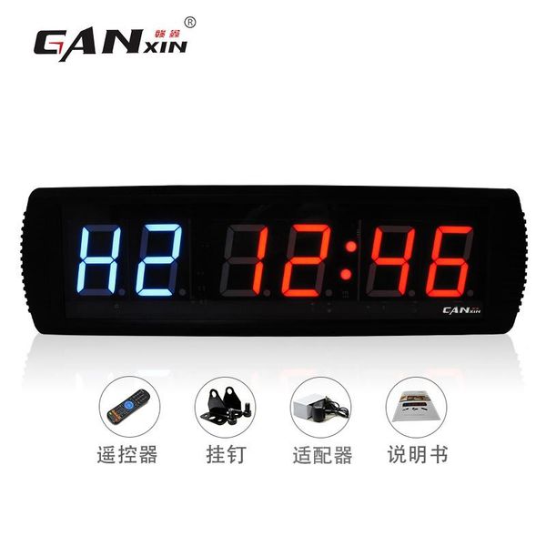 

accessories [ganxin]3" gym time led fitness timer remote control crossfit interval metal wall clock digital