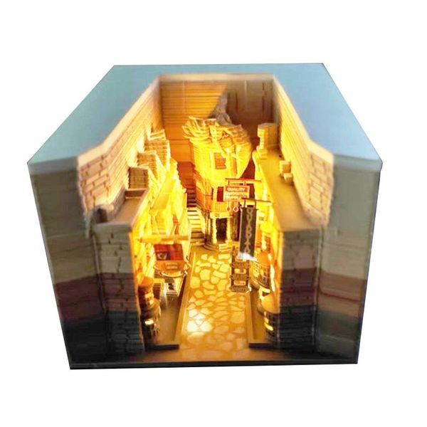 

party favor 213 sheets omoshiroi block alley house adhesive 3d memo pad led light notes bookmark marker paper student office supplies