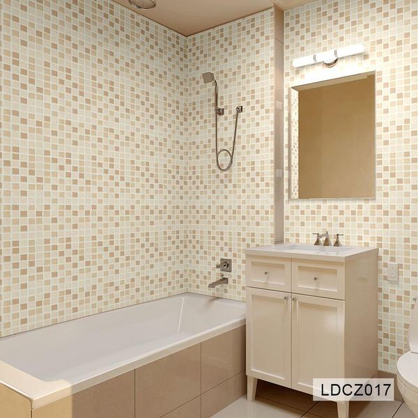 

wallpapers shower door sticker furniture selfadhesive imitation tile wall paper waterproof kitchen toilet wallpaper