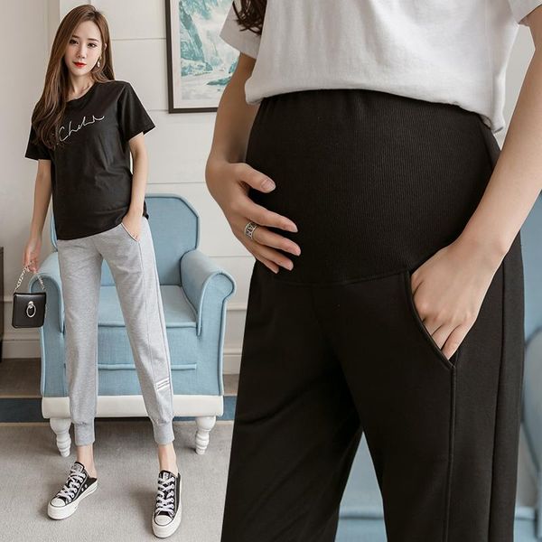 

summer casual maternity pants for pregnant women trousers legging clothes sports pregnancy mother clothing bottoms, White