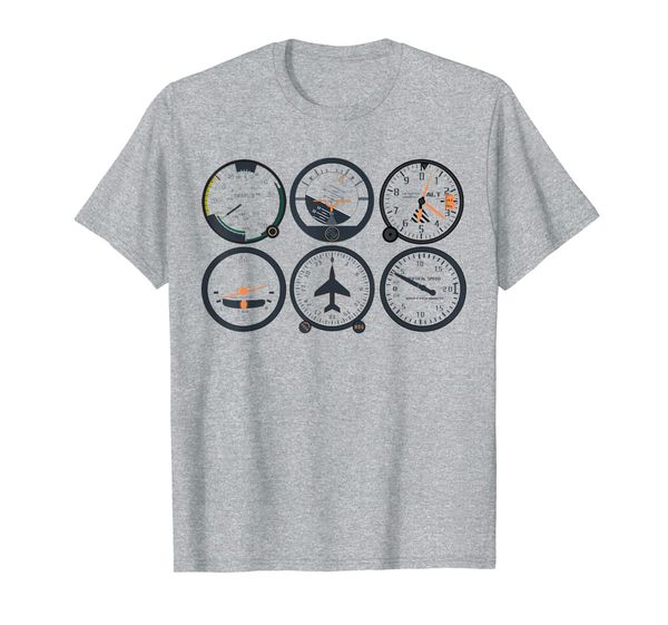 

pilot's six pack | basic six flight instruments aviation tee, White;black