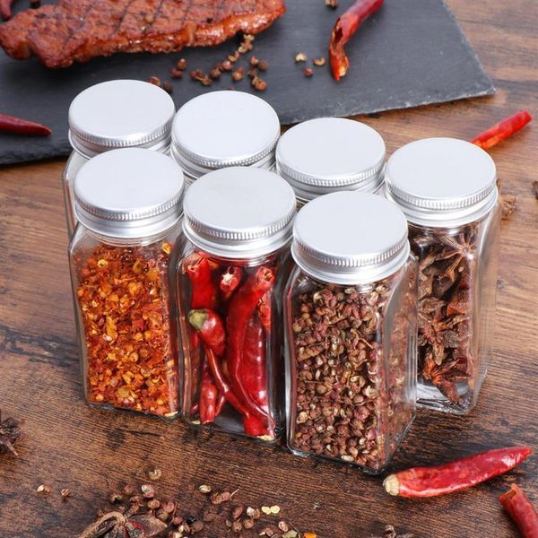 

storage bottles & jars 12pcs spice kitchen organizer holder container glass seasoning with cover lids camping condiment containers