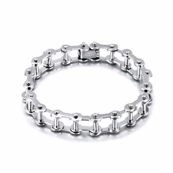 

charm bracelets 2021 fashion jewelry retro stainless steel chain bracelet bike cuff for men and women, Golden;silver
