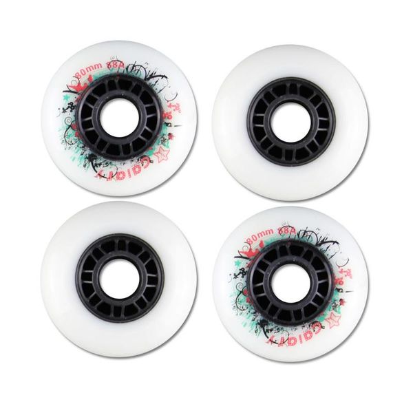 

8pcs 88a inline skate wheels with ilq-11 bearing 80mm braking slalom skating sliding roller for patines tires japy skateboarding