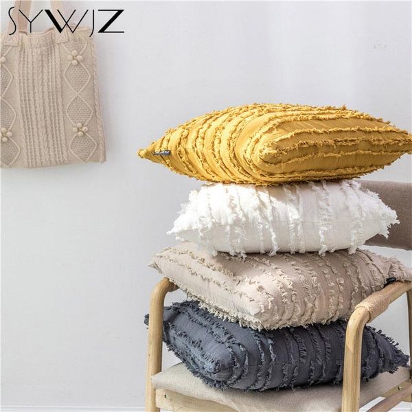 

cushion/decorative pillow 2pcs boho white tassel cushion cover decorative 45x45cm throw pillows nordic accessories hogar cojine