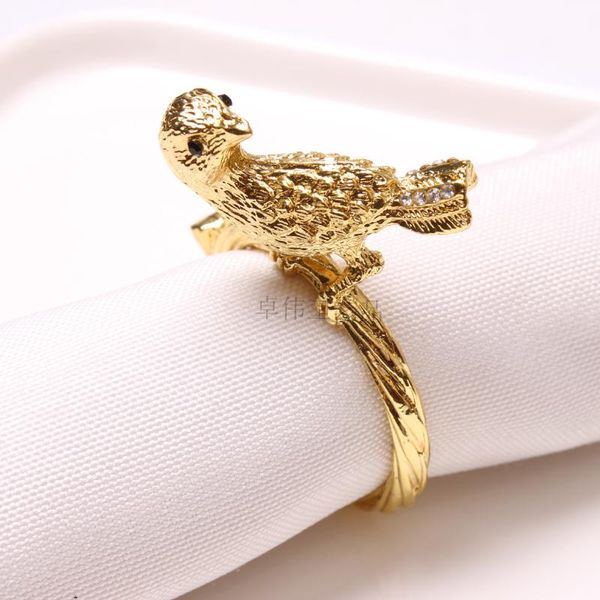 

napkin rings 6pcs plated metal golden bird model room buckle el ring