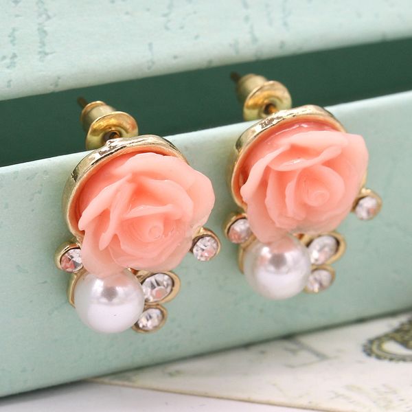 

new lovely pearl flower earrings fashion rose earrings, Silver