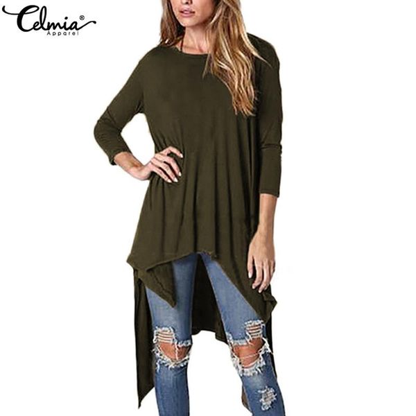 

autumn blouse women long sleeve shirts celmia vintage asymmetrical tunic solid casual loose blusas mujer plus size women's blouses &, White