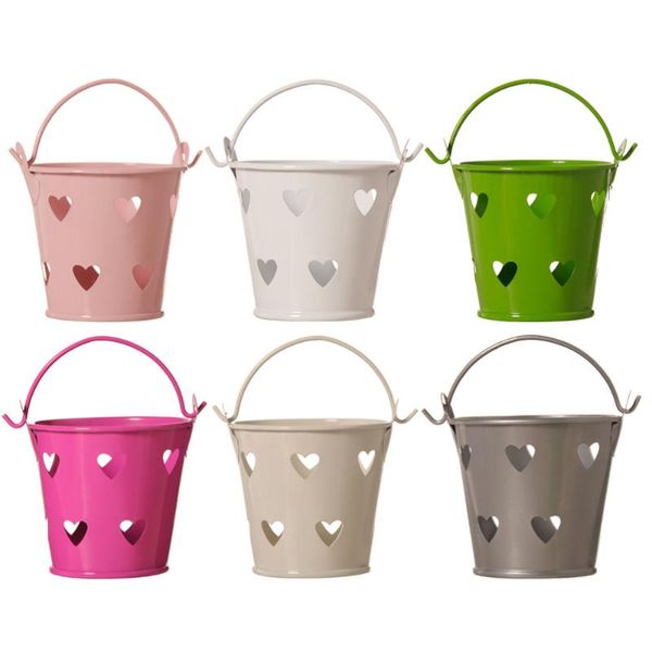

gift wrap 6pcs candy box creative deskstorage hollow heart shaped tinplate small iron bucket mini wedding party favor (
