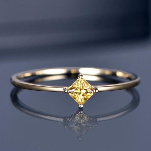 

cluster rings luxury yellow stone s925 silver women ring cubic zirconia fashion simple wedding ins jewelry wholesale, Golden;silver