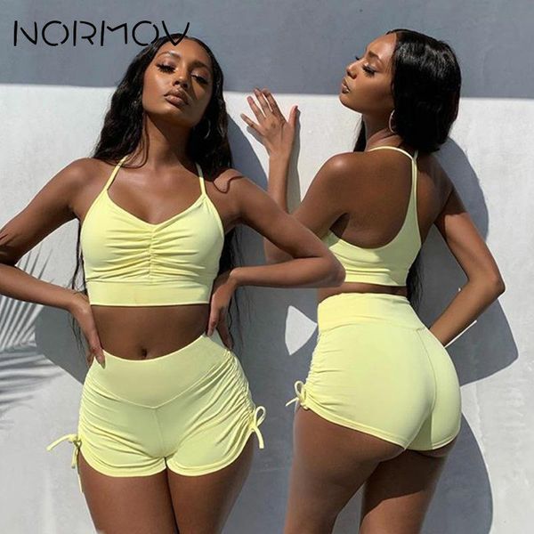 

yoga outfit normov solid gym set women fitness clothing 2 piece sets womens outfits bra and shorts suits running sportswear