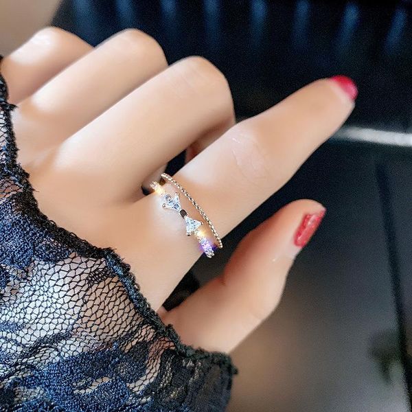

cluster rings anel masculino anillos ring female japanese and korean chaoren personality student chic simple cold wind index finger children, Golden;silver