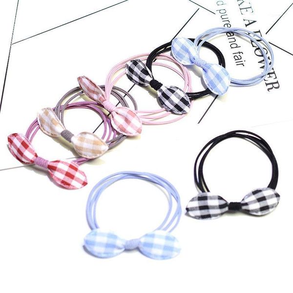 

hair accessories pack 10pcs fabric butterfly knot hairrope small circle elegant korean fashion women's hairband a050, Slivery;white