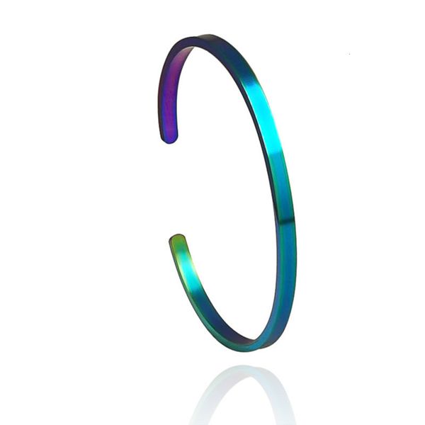 

hand catenary personalized stainless bracelet c-shaped opening titanium steel lettering smooth bracelet, Golden;silver