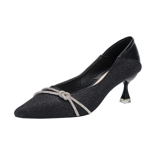 

dress shoes 2021 fashion black two-wear high heels pointed toe korean single female