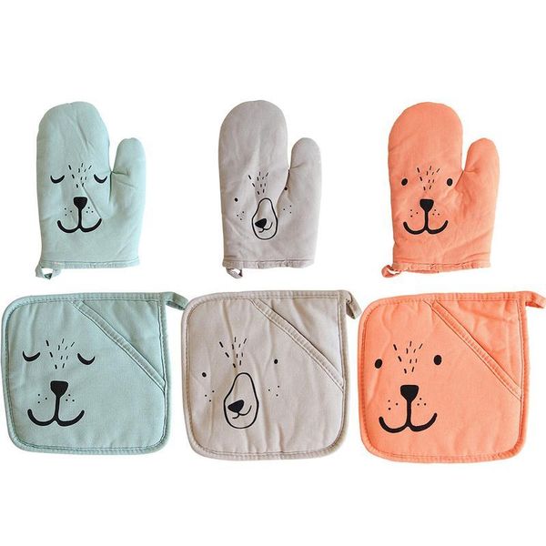 

oven mitts 1pc thickened insulated microwave gloves anti-scalding insulation mat barbecue grill kitchen baking tools