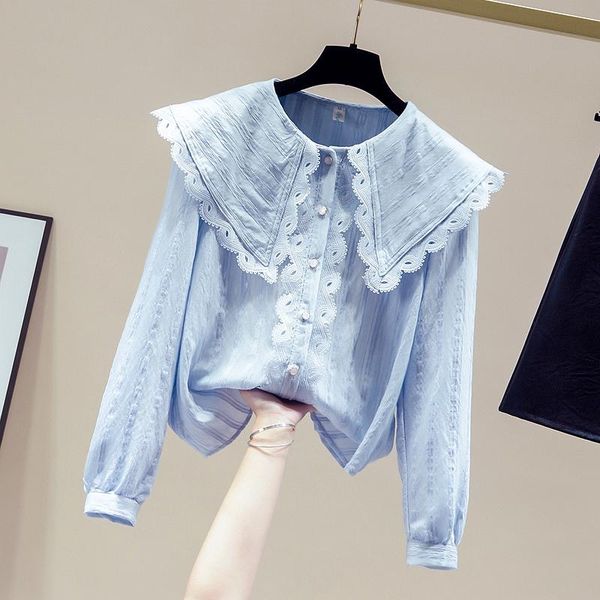 

autumn women's lace doll collar long sleeves shirts female girls ladies casual shirt blouse a40642 blouses &, White