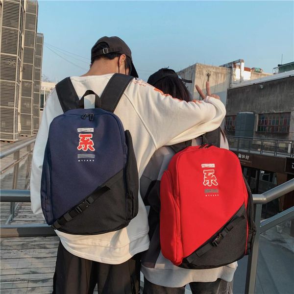 

backpack men's business casual backpacks for boys solid color oxford cloth notebook bag chinese style teen school rucksack