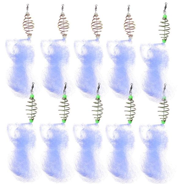 

10pcs fishing bait net with luminous beads spring tool accessories