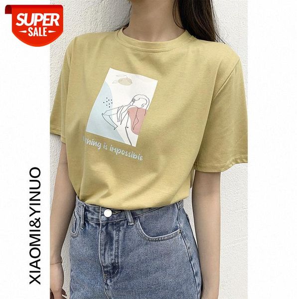 

[ou fan] 7873 short-sleeved t-shirt tide cartoon print korean loose bottoming shirt #uk9u, Black;gray